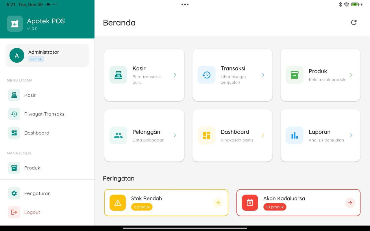 Minimarket POS Tablet View